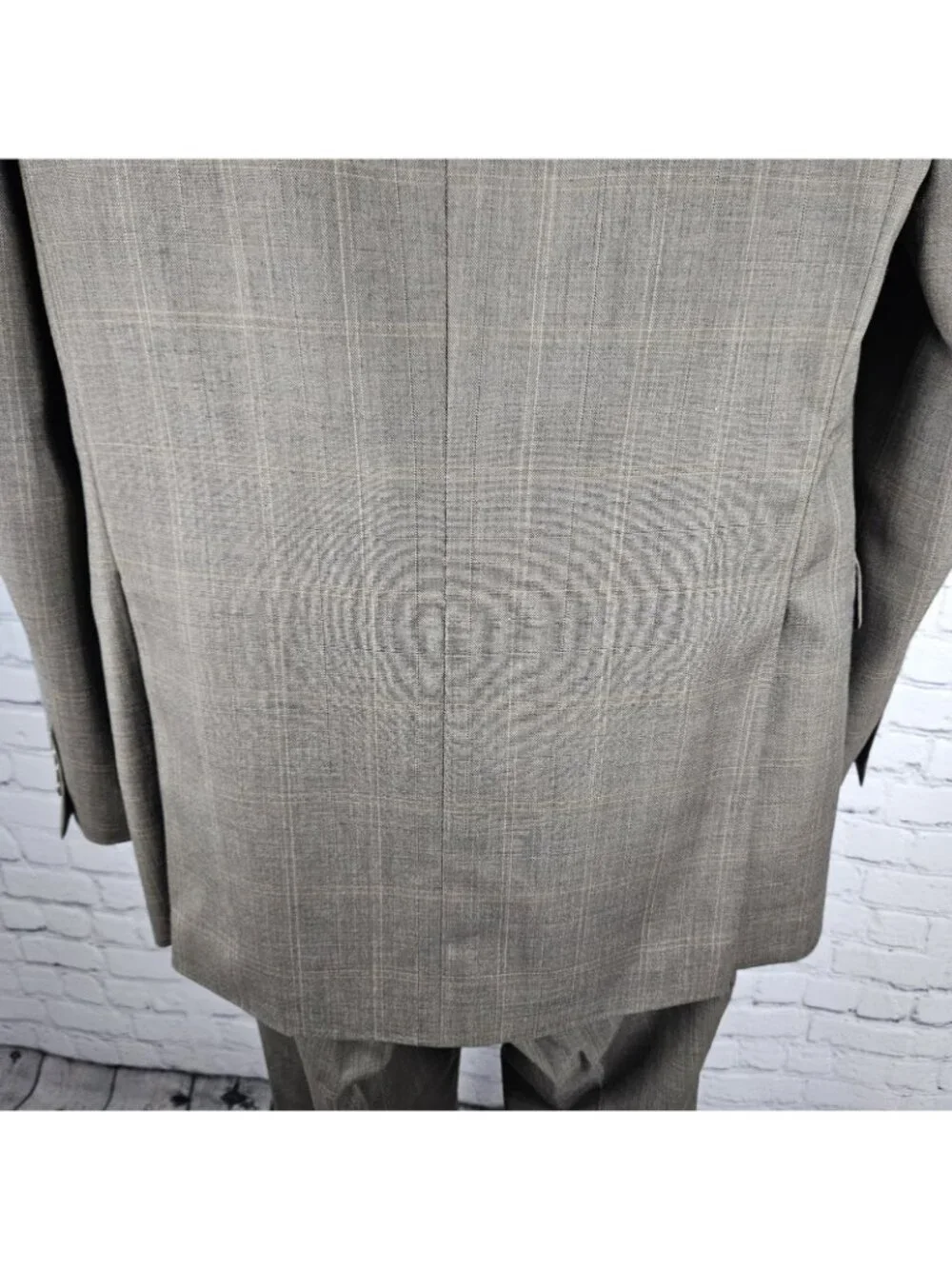 Jones New York Brown 100% Wool Full Suit 2 Piece Set 2 Button Notch 40L 35x30